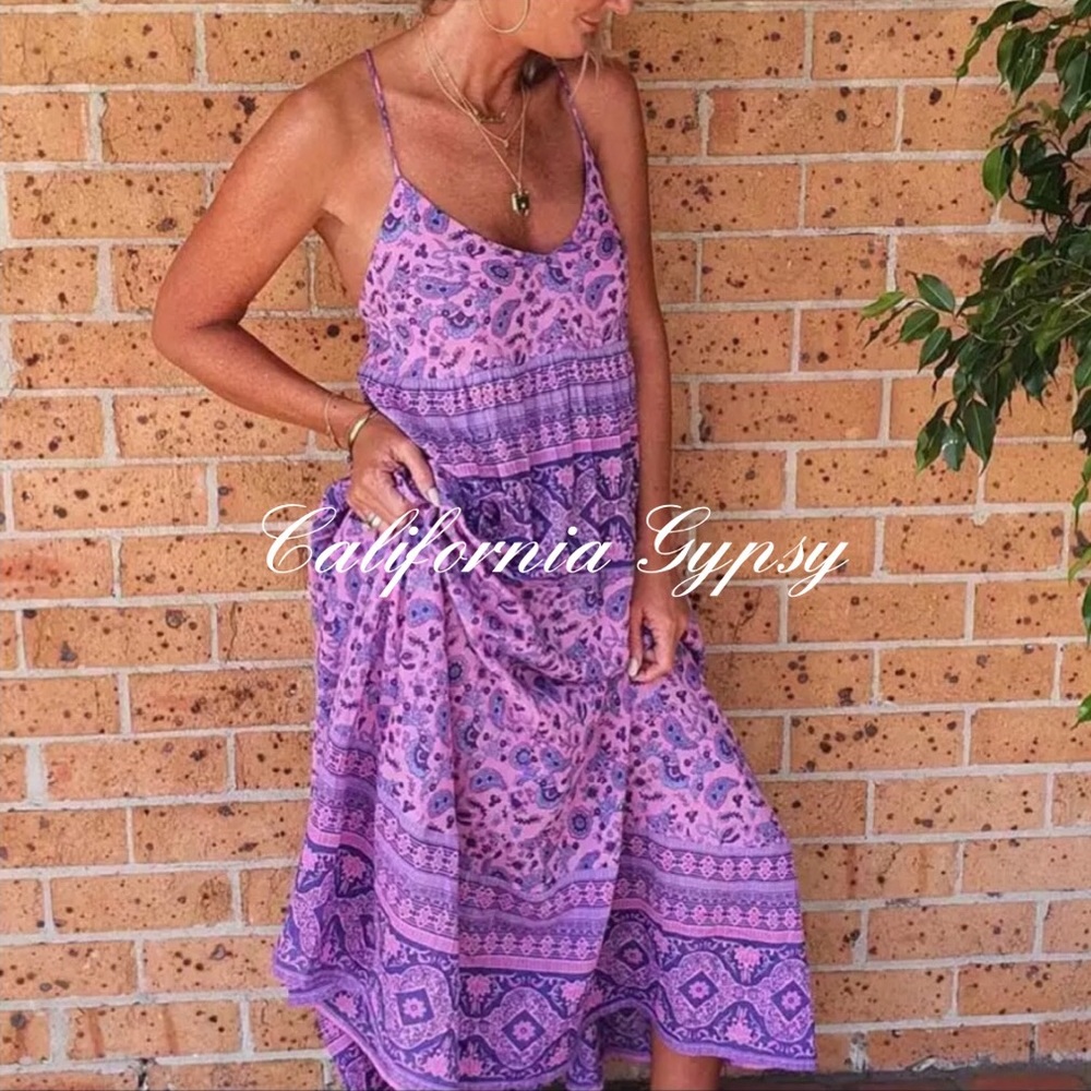 Journey Print Gypsy Spaghetti Maxi - Picture 1 of 13